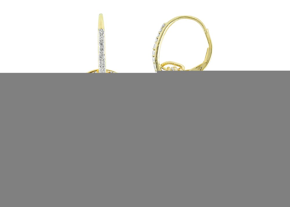 CR-Sapphire/ CZ Leverback Earrings (E-100000MUL-Y) in Silver/GoldPlated