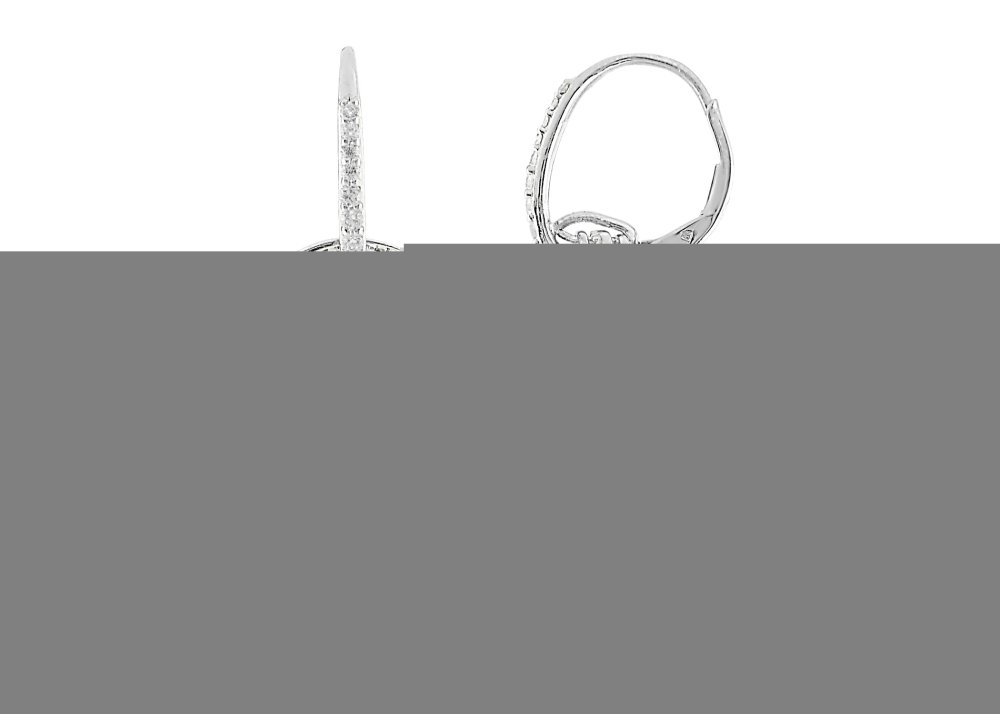 CR-Sapphire / CZ Leverback Earrings (E-10000MUL-W) In Silver