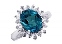 London Blue Topaz Ring (R-10519MULT-W) in Silver - Product Image